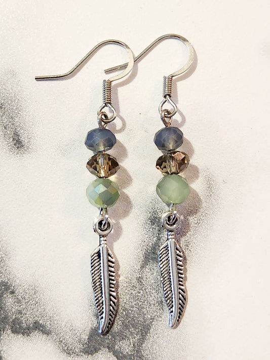 Sea feather earrings